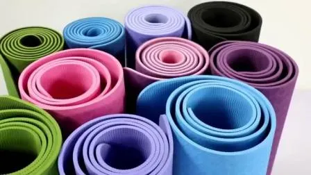 Esercizio Allenamento Sport Antiscivolo Personalizzato Ecologico Sostenibile Biodegradabile Fitness Yoga Tappetino yoga TPE nero riciclabile opaco