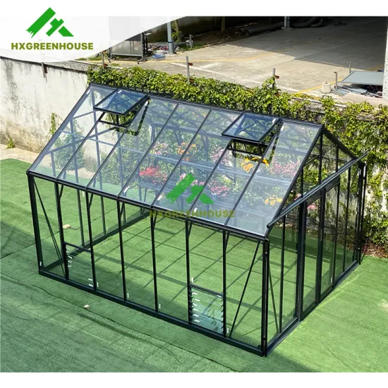 Mini serra da giardino in vetro commerciale vittoriano con struttura in alluminio per esterni, serra da cortile, serra, usata per la vendita